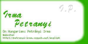 irma petranyi business card